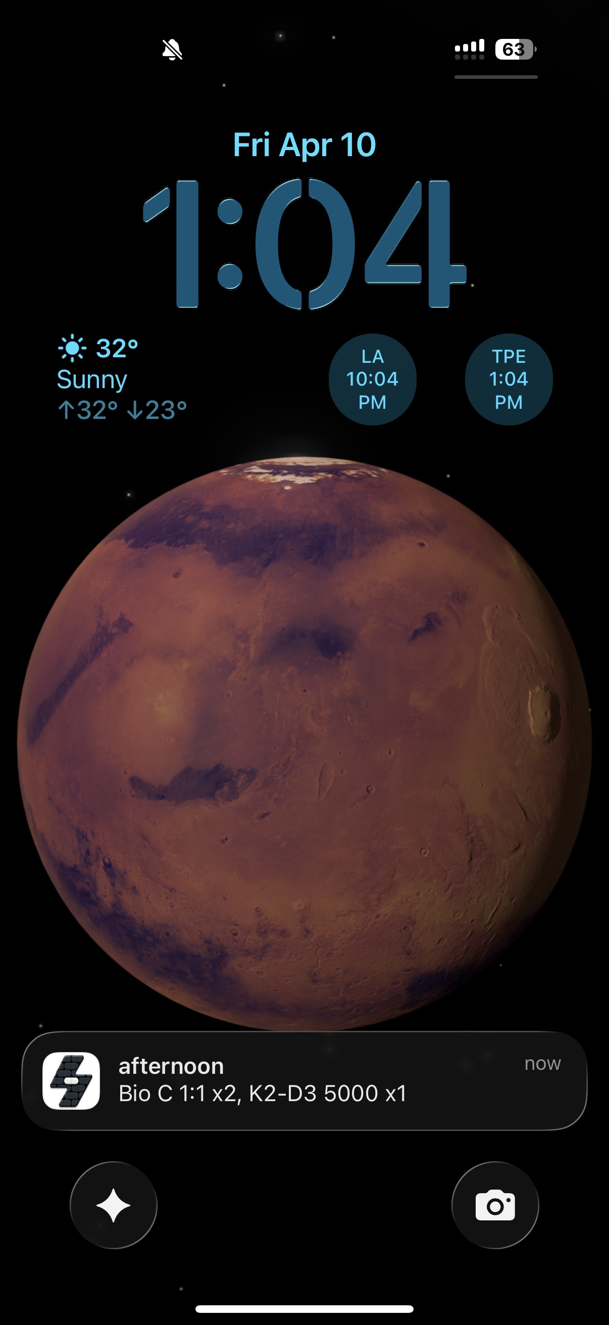 Reminder screen