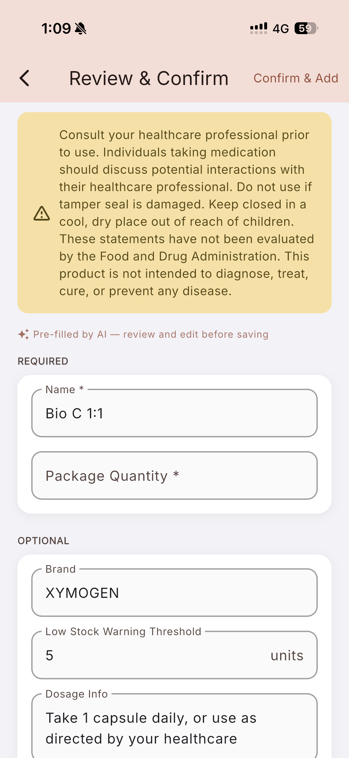 AI scan screen